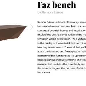 Bancheta de exterior / interior design modern premium FAZ - Img 2