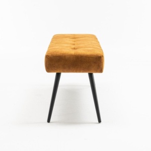 Bancheta tapitata design modern Boutique 100cm, galben mustar - Img 3