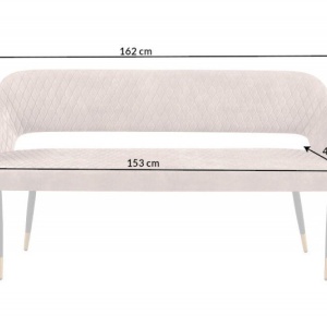 Bancheta tapitata design modern Paris 160cm, champagner greige - Img 6