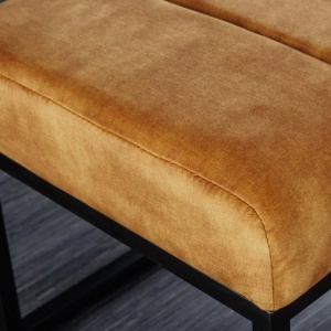 Bancheta tapitata Petit Beaute 110cm, catifea galben mustar - Img 10