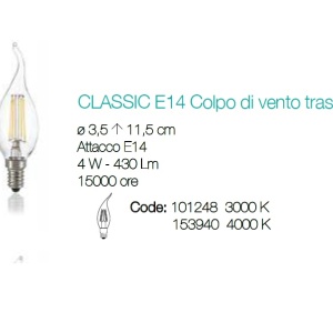 Bec LED E14 4W COLPO DI VENTO 4000K 153940 44250 universul-luminii.ro