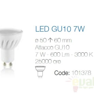 Bec LED GU10 7W CERAMICA 3000K 101378 67360 universul-luminii.ro