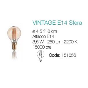 Bec LED VINTAGE E14 3.5W SFERA 151656 65090 universul-luminii.ro