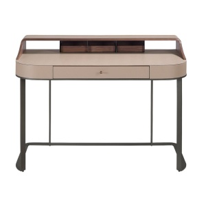 Birou deosebit design LUX Walnut-Leatherette Mink - Img 3
