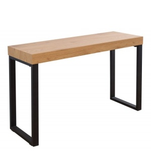 Birou design industrial Black Desk 120cm, negru/ stejar