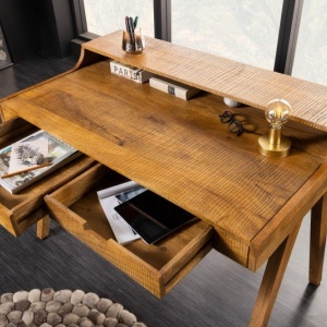 Birou design industrial-vintage Monsoon 120cm Mango natur - Img 2