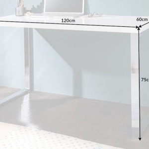 Birou elegant White Desk 120x60cm alb - Img 7