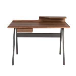 Birou modern din lemn furniruit si fibra de sticla Walnut - Img 5
