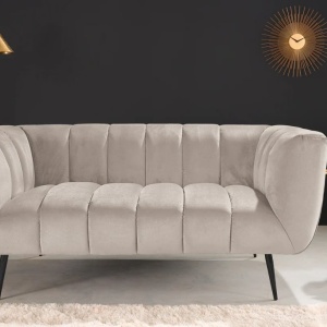 Canapea 2 locuri design elegant Noblesse, sampanie - Img 7