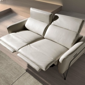 Canapea 2 locuri design italian, Functia Relax, Cowhide sand - Img 5