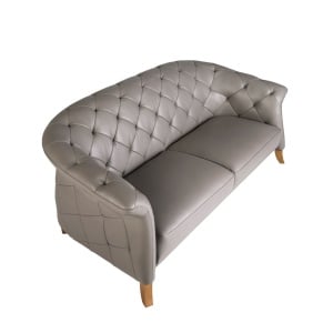 Canapea 2 locuri design LUX Chester Grey Leather - Img 5
