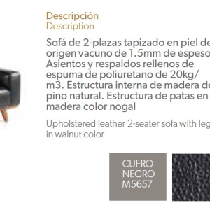 Canapea 2 locuri eleganta, design italian Azalee AC-5606-2P - Img 2