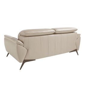 Canapea 2 locuri eleganta, design italian Cowhide leather taupe grey - Img 9