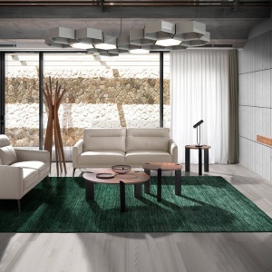 Canapea 2 locuri eleganta, design italian Cowhide leather taupe grey - Img 3
