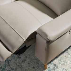 Canapea 2 locuri eleganta, design LUX cu functia relax Cowhide taupe grey - Img 5