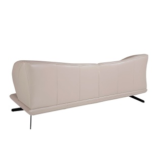 Canapea 3 locuri eleganta cu spatar original Cowhide leather taupe grey - Img 9