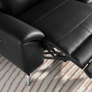 Canapea 3 locuri eleganta, design LUX cu functia relax Cowhide black - Img 9