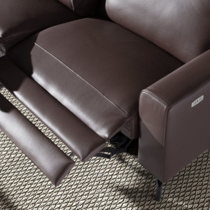 Canapea 3 locuri, functie relax, tapitat cu piele Chocolate Brown - Img 4