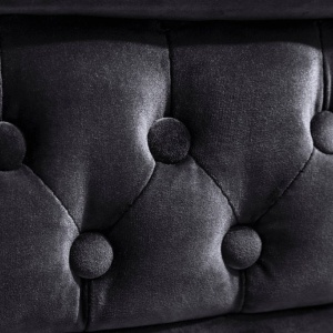 Canapea clasica stil englezesc Chesterfield 3 locuri, catifea neagra - Img 10