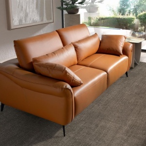 Canapea design LUX 2 locuri Brown Leather - Img 7