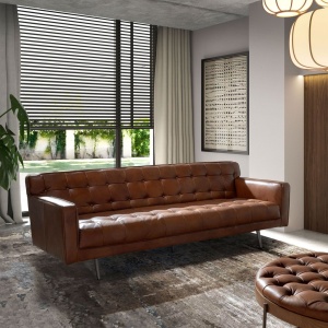 Canapea design LUX 3 locuri Dark Brown Leather - Img 2