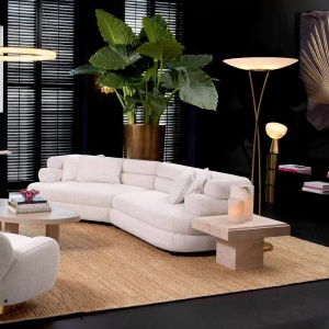 Canapea design LUX cu spatar rotunjit Malaga L, Lyssa off-white - Img 3