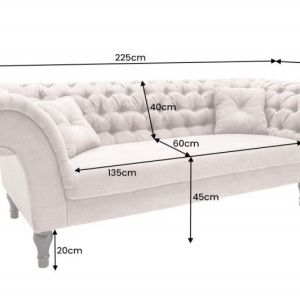 Canapea fixa eleganta Paris Chesterfield greige - Img 5