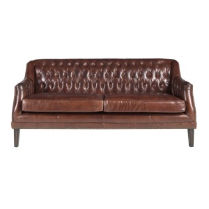 Canapea LUX 3 locuri tapitata cu piele Cognac Brown - Img 2