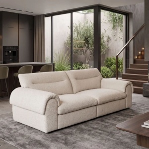 Canapea mare SIXTH SENSE 245cm cu 4 locuri, material boucle bej