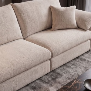 Canapea mare SOHO 260cm cu 4 locuri, material chenille bej - Img 8