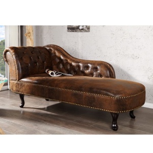 Canapea relax clasica stil englezesc Chesterfield maro antic - Img 3