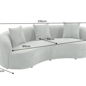 Canapea semicirculara, Tesatura Boucle, Salvie, ATELIER 230cm - Img 5