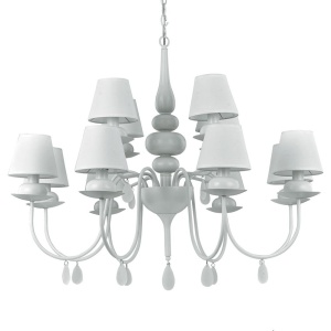 Candelabru 12 brate diametru 92cm BLANCHE SP12 BIANCO 114224
