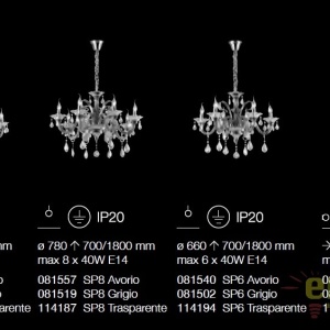 Candelabru 15 brate, diametru 95cm COLOSSAL SP15 TRASPARENTE 114170 - Img 3