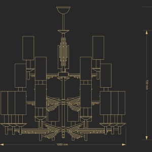 Candelabru 21 brate realizat manual Fellino 77480 universul-luminii.ro