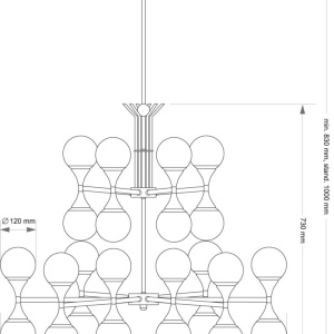 Candelabru 24 surse de lumina design LUX realizat manual BARI 156580 universul-luminii.ro