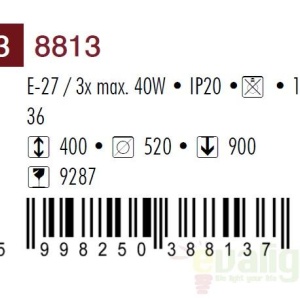 Candelabru 3 brate diametru 52cm Flossi 8813 RX - Img 3
