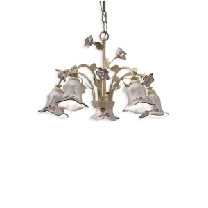 Candelabru 5 brate cu flori ceramice in stilul clasic Florentin PISA