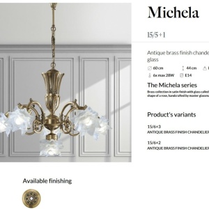 Candelabru 5 brate LUX design clasic realizat manual Michela - Img 3