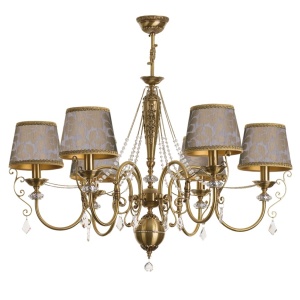 Candelabru 6 brate design clasic realizata manual, Cristal Swarovski Luca - Img 1