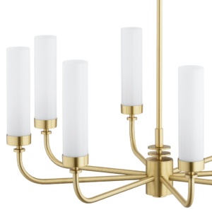 Candelabru 8 brate, alama periata, sticla alb mat PRESTON 5081 - Img 4