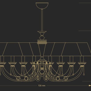Candelabru 8 brate design clasic realizat manual Dorato - Img 2