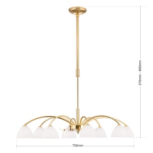 Candelabru 8 brate elegant design modern OPALDESIGN, auriu mat 241250 universul-luminii.ro