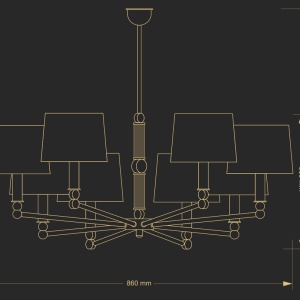 Candelabru 8 brate elegant realizat manual TAMARA 78890 universul-luminii.ro