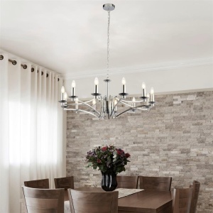Candelabru clasic cu 12 brate stil elegant Ascot crom 110500 universul-luminii.ro