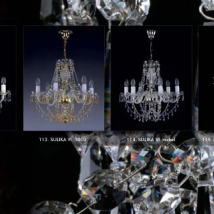 Candelabru cristal Bohemia 6 brate, diam. 50cm Sulika VI nickel CE - Img 5