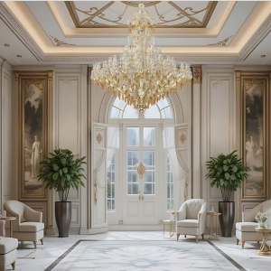 Candelabru Cristal Bohemia Exclusive 48 brate MARIA TEREZIA AUREA - Img 3