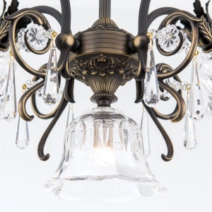 Candelabru cristal design lux LA BOHEME D-60cm 5L old patina 239520 universul-luminii.ro