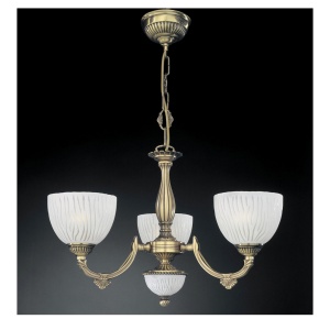 Candelabru cu 3 brate design clasic din alama si sticla 5600 102470 universul-luminii.ro