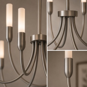 Candelabru cu 5 brate AUGUSTINE nickel/alb - Img 4